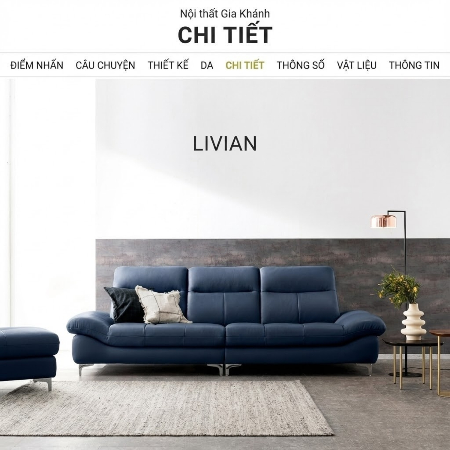 Sofa Hiện Đại Dáng Băng Bọc Da Livian