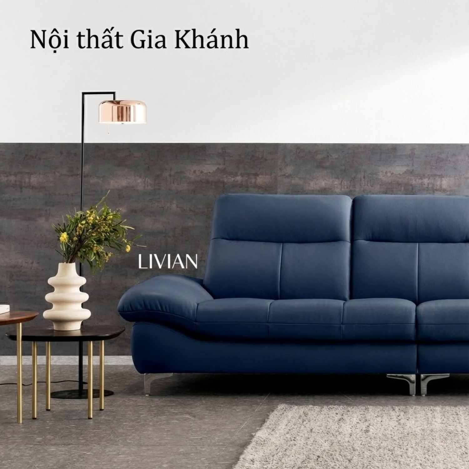 Sofa Hiện Đại Dáng Băng Bọc Da Livian