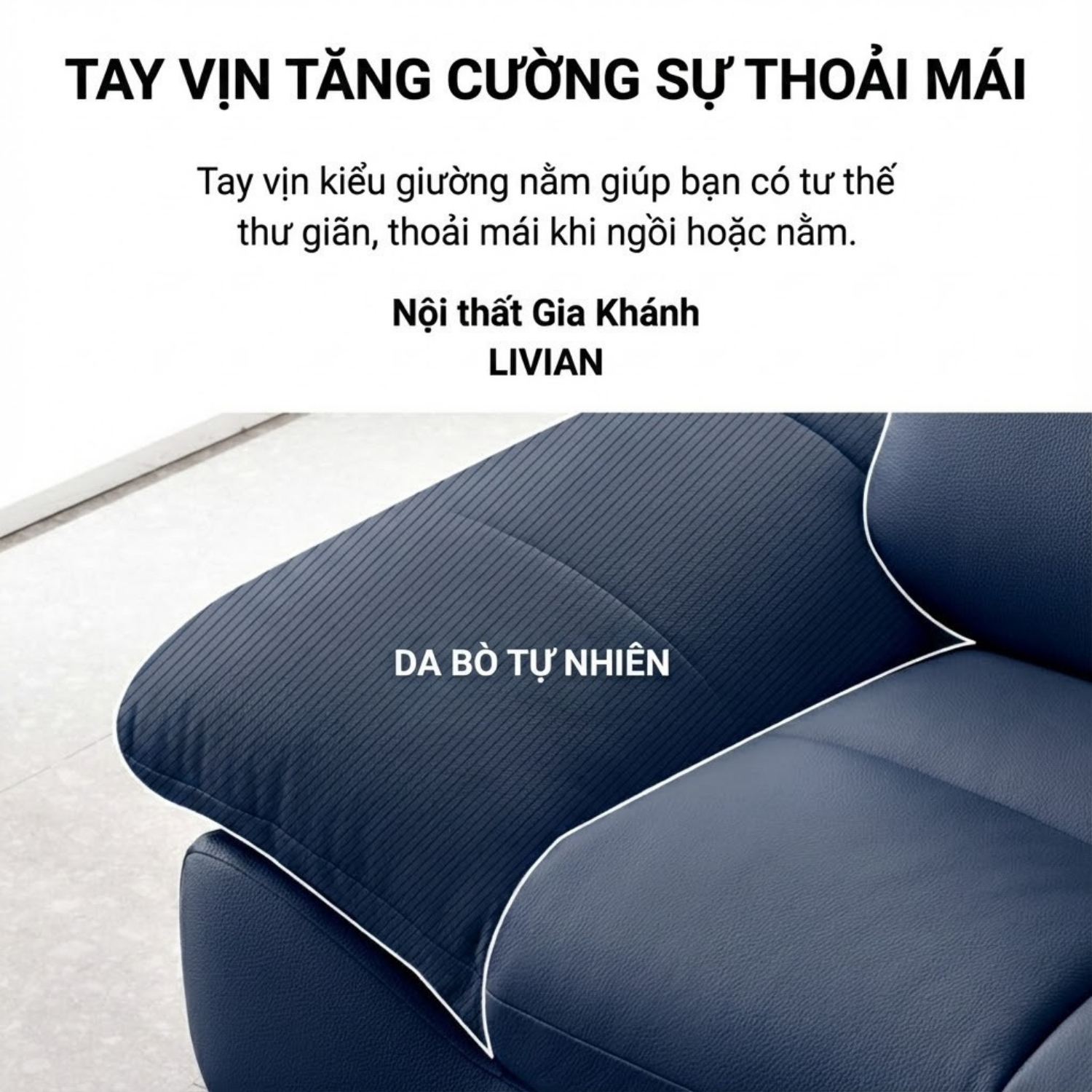 Sofa Hiện Đại Dáng Băng Bọc Da Livian