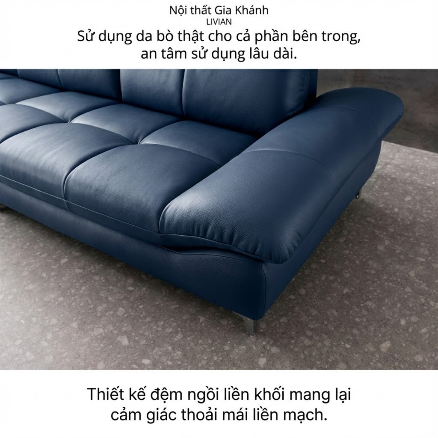Sofa Hiện Đại Dáng Băng Bọc Da Livian