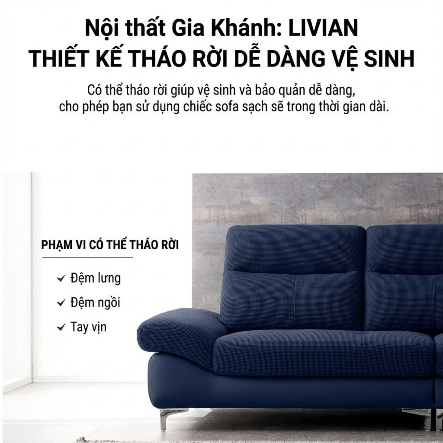 Sofa Hiện Đại Dáng Băng Bọc Da Livian