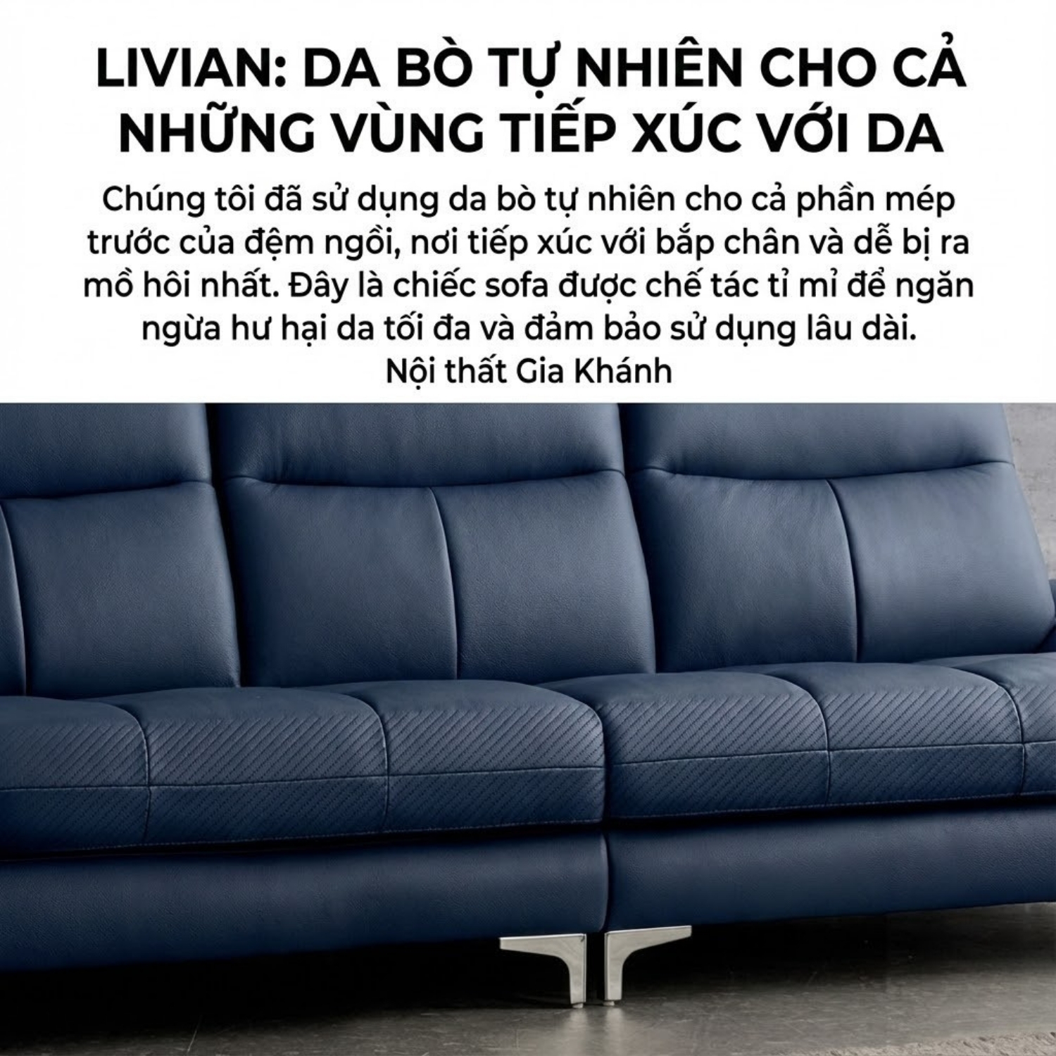 Sofa Hiện Đại Dáng Băng Bọc Da Livian