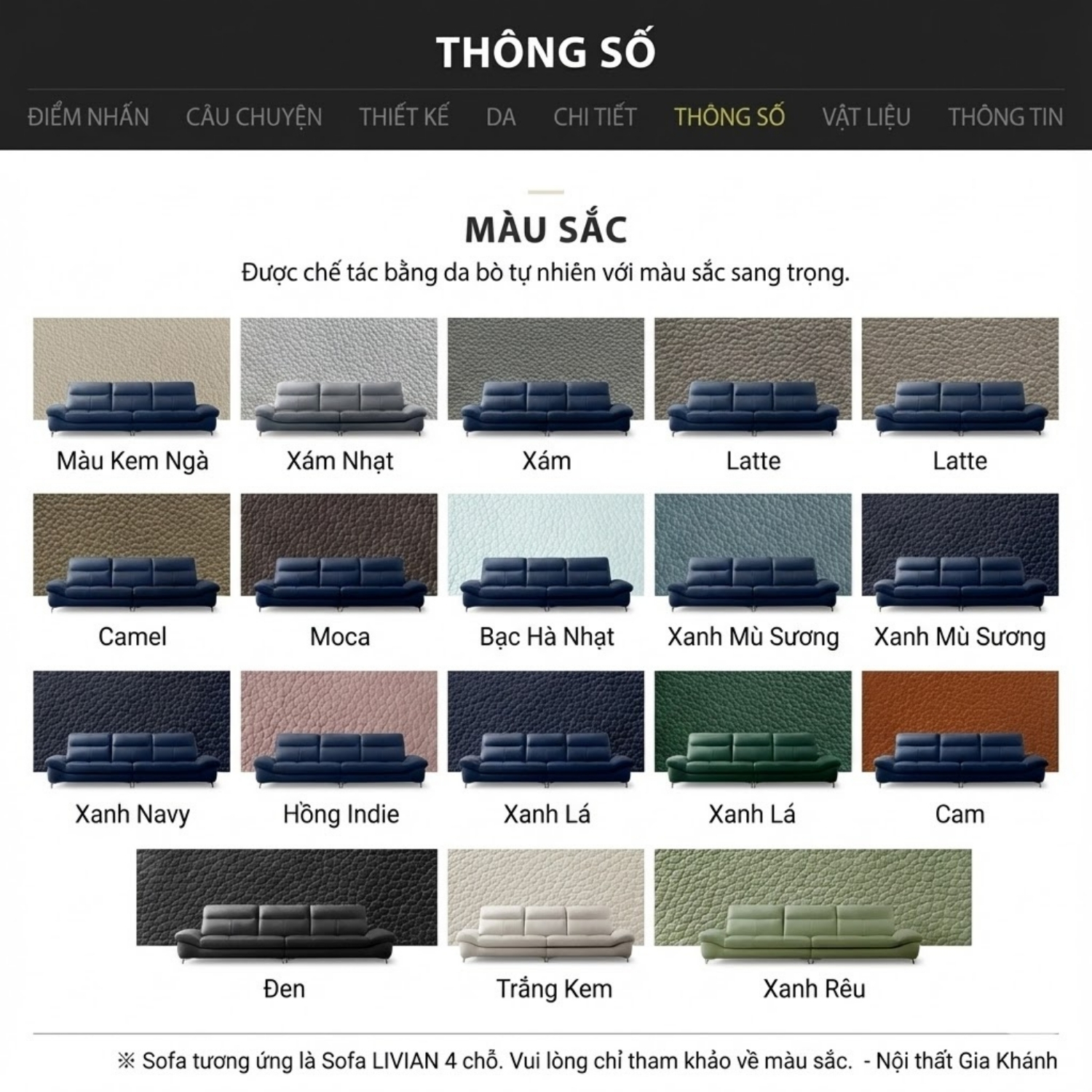 Sofa Hiện Đại Dáng Băng Bọc Da Livian