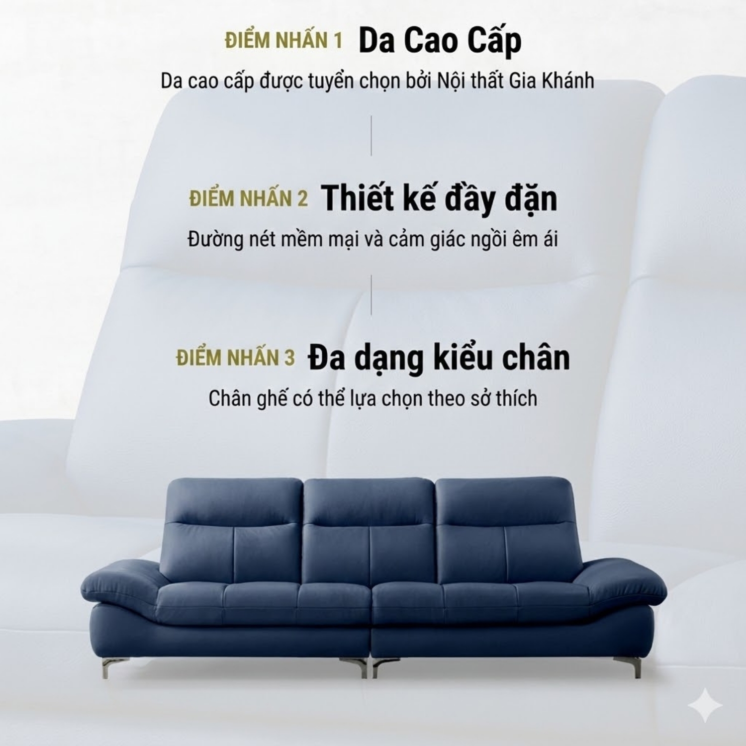 Sofa Hiện Đại Dáng Băng Bọc Da Livian