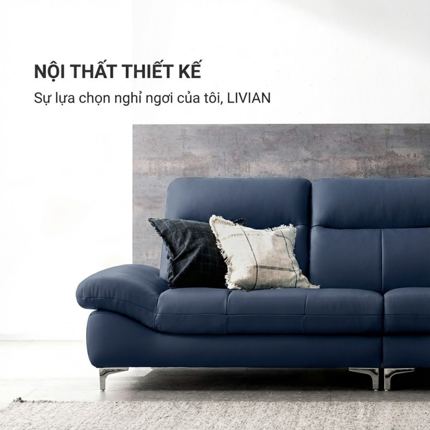 Sofa Hiện Đại Dáng Băng Bọc Da Livian