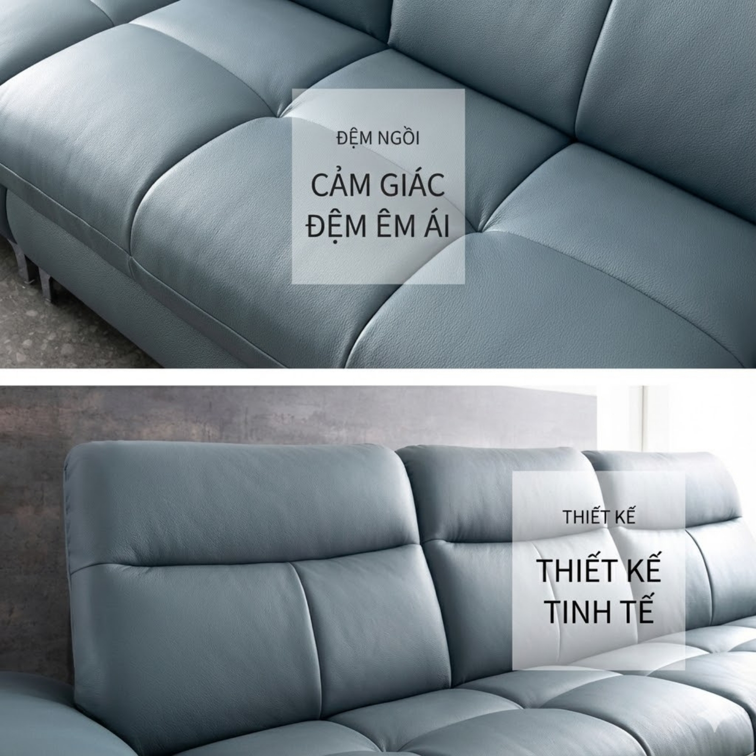 Sofa Văng Bọc Da Bò AVALYN Kiểu Dáng Hiện Đại