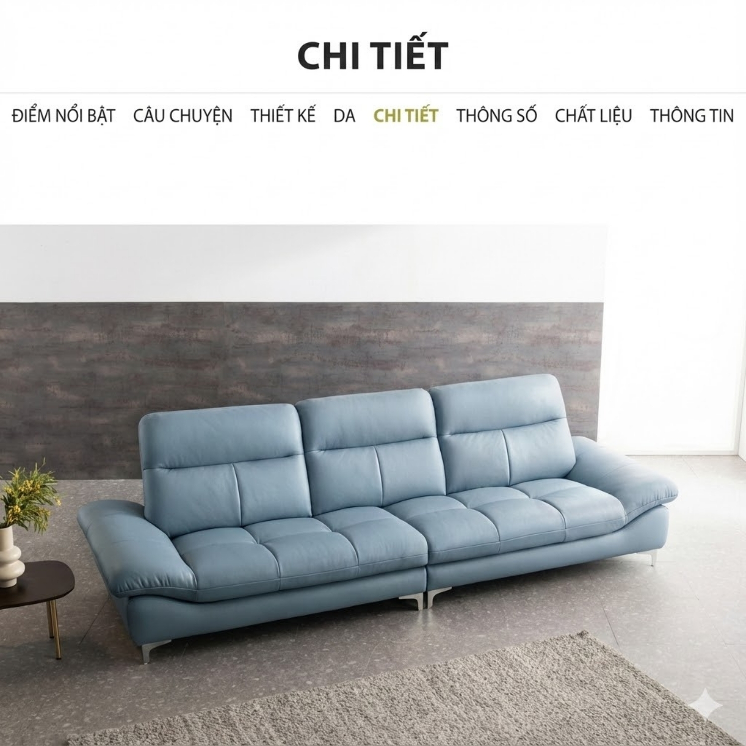 Sofa Văng Bọc Da Bò AVALYN Kiểu Dáng Hiện Đại