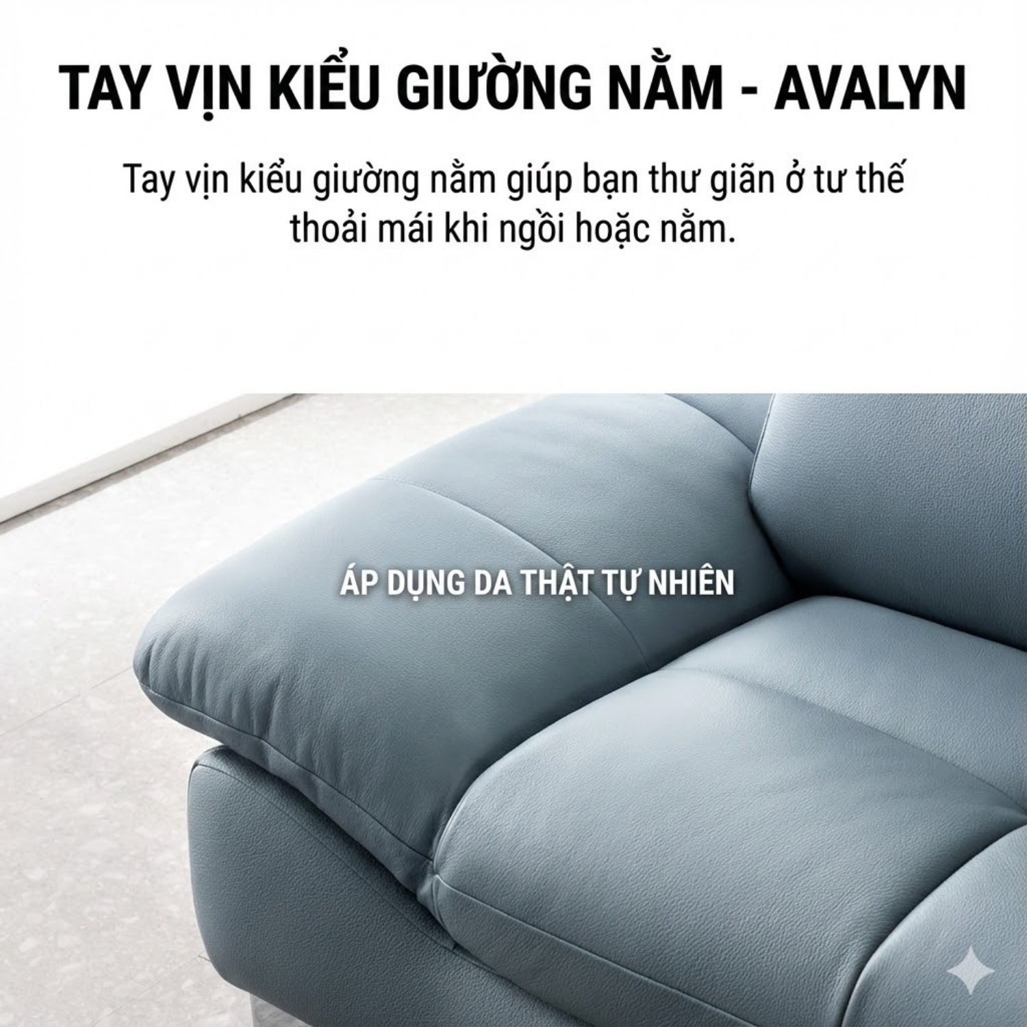 Sofa Văng Bọc Da Bò AVALYN Kiểu Dáng Hiện Đại