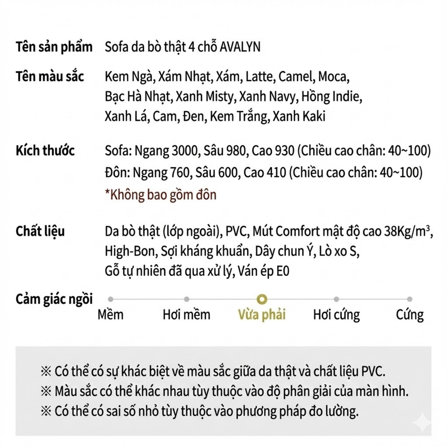 Sofa Văng Bọc Da Bò AVALYN Kiểu Dáng Hiện Đại