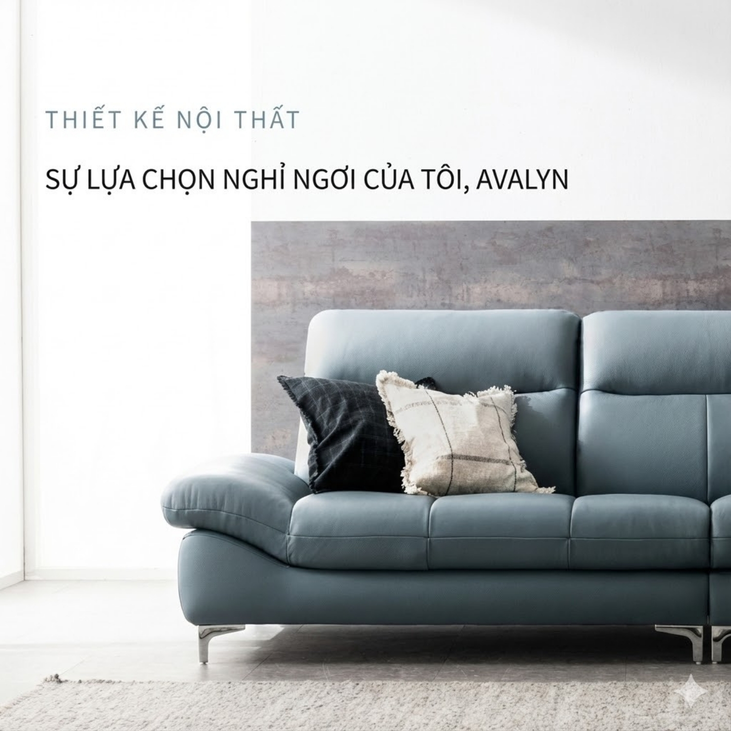 Sofa Văng Bọc Da Bò AVALYN Kiểu Dáng Hiện Đại