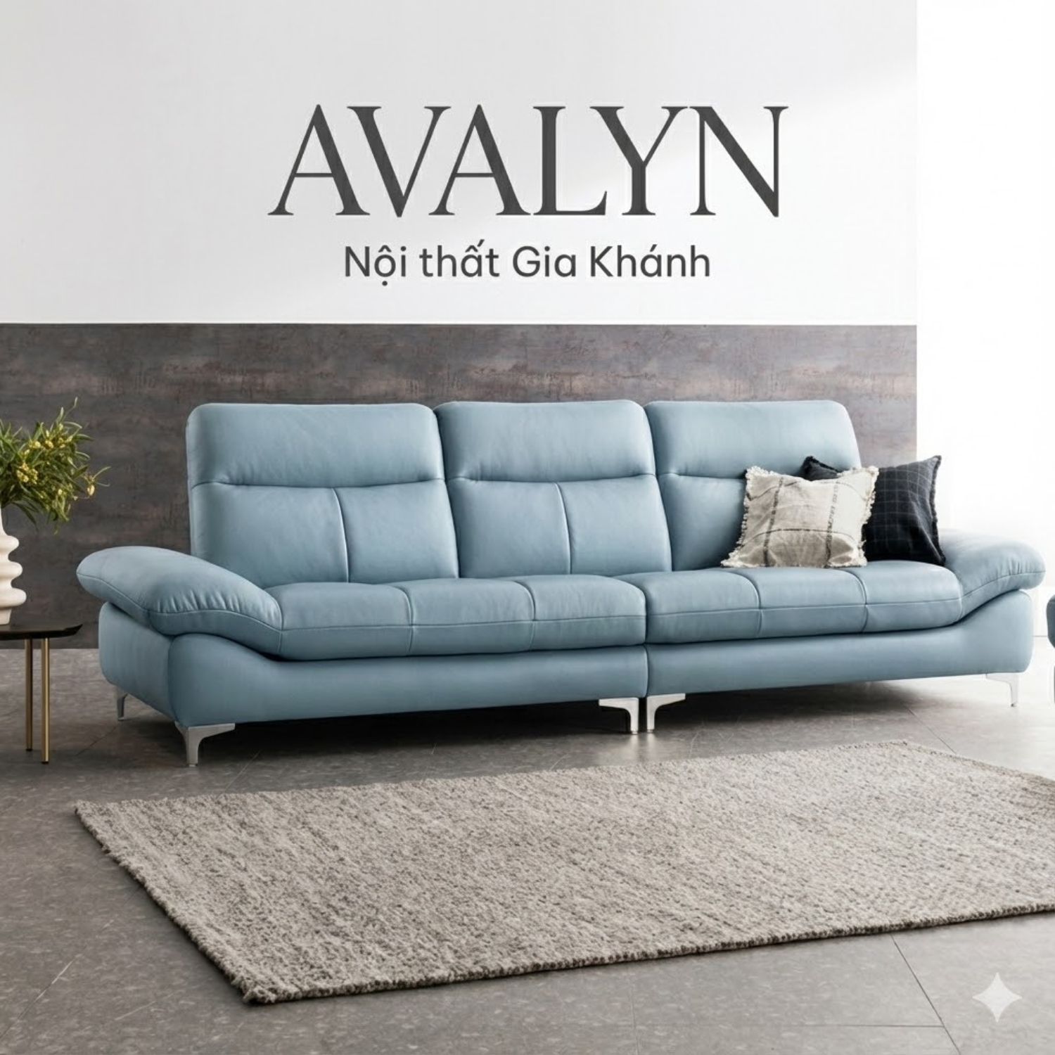 Sofa Văng Bọc Da Bò AVALYN Kiểu Dáng Hiện Đại